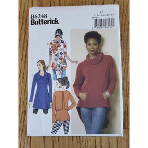 Butterick B6248 Pattern F5 Womens 16-24 Cowl Neck Pullover Top Tunic Variety New